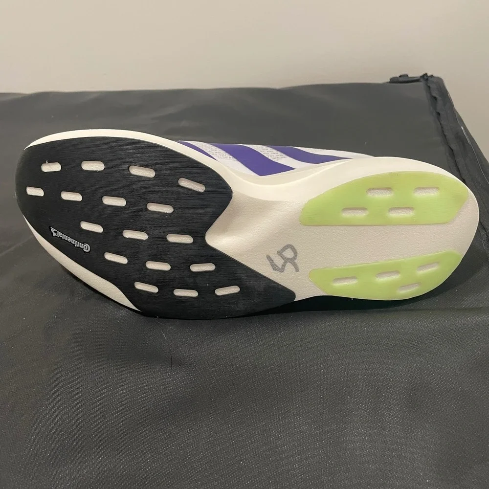 Adidas Adizero Evo SL Running Shoes White Purple Pink JS4456 Men 9.5 Womens 10.5
